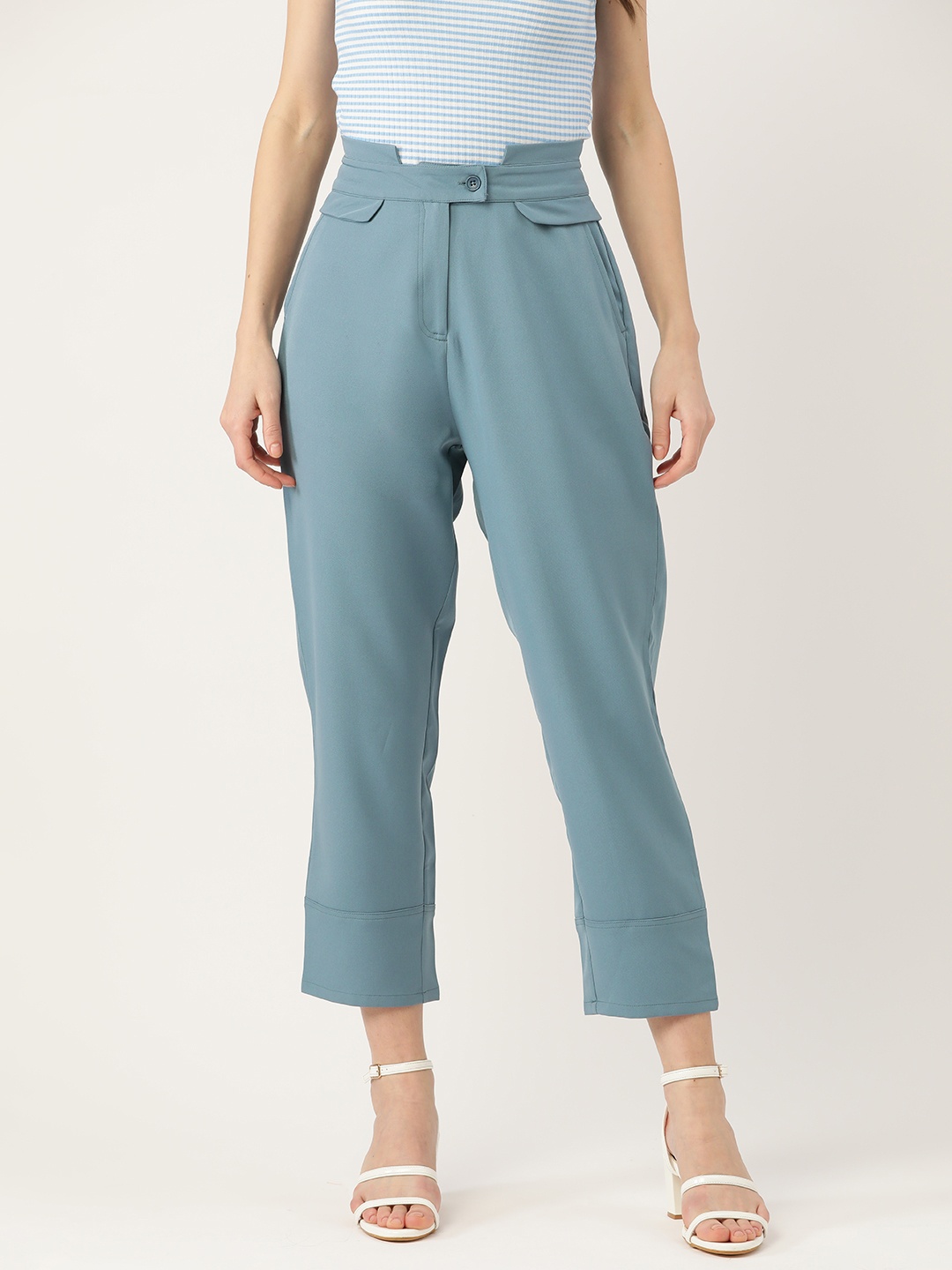 

DressBerry Women Blue Pleated Trousers