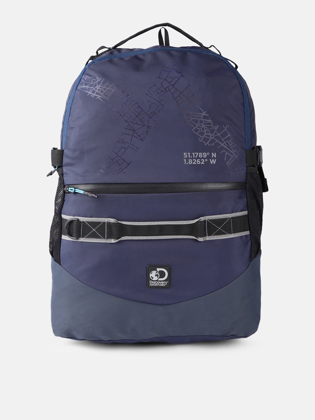 

Roadster Unisex Navy Blue Discovery Trek Backpack with Compression Straps