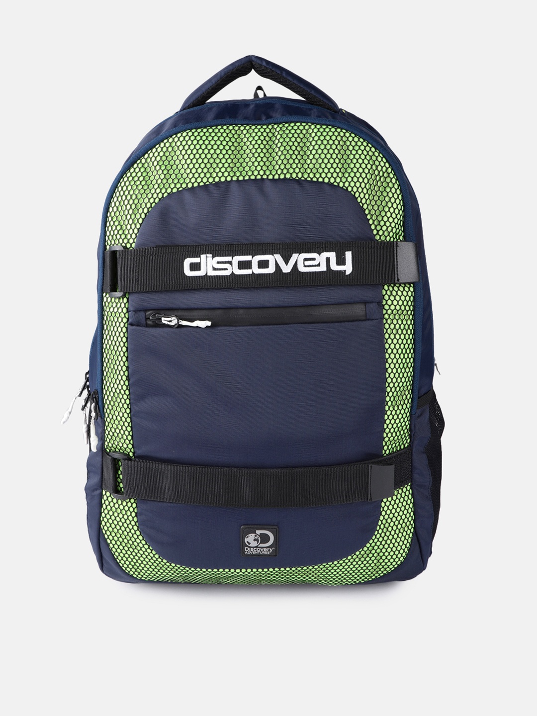 

Roadster Unisex Navy Blue & Green Colourblocked Discovery Backpack Band