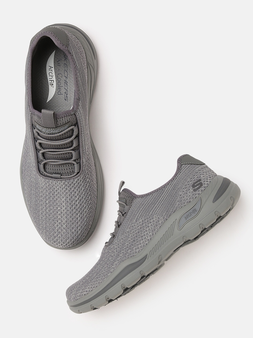 

Skechers Men Grey ARCH FIT MOTLEY - HARKIN Slip-On Sneakers