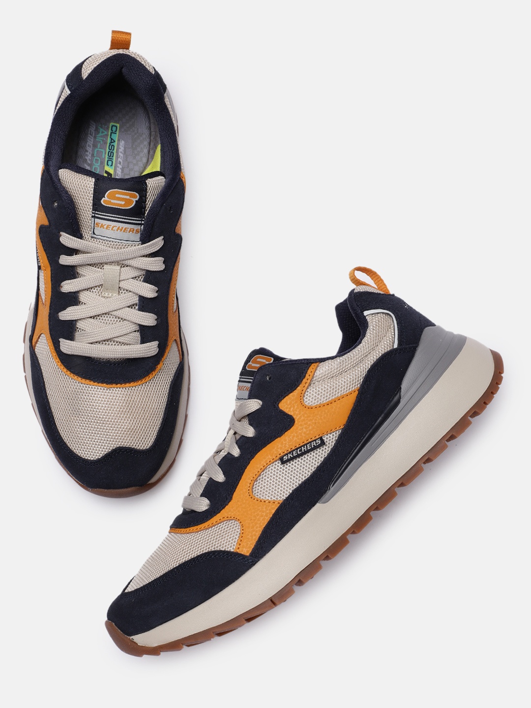 

Skechers Men Off White & Navy Blue HEMINGER ODELLO Sneakers