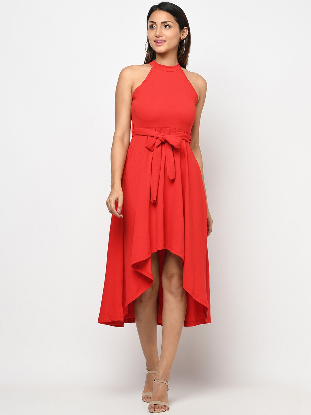 

Purple State Women Red Midi Dress