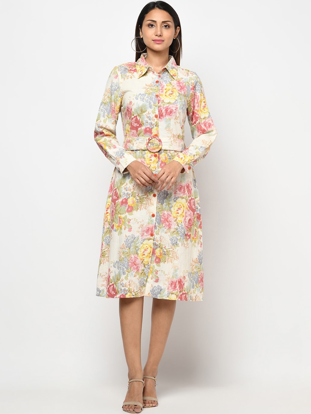 

Purple State Multicoloured Floral Shirt Midi Dress, Multi