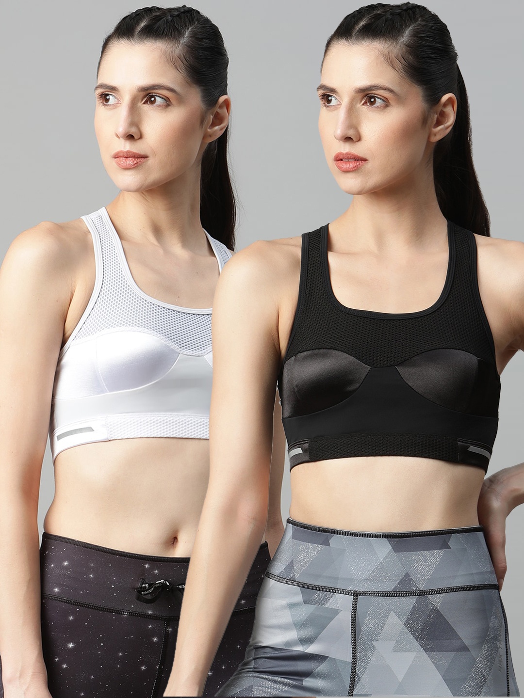 

HRX By Hrithik Roshan Pack of 2 Training Sports Bra, Black