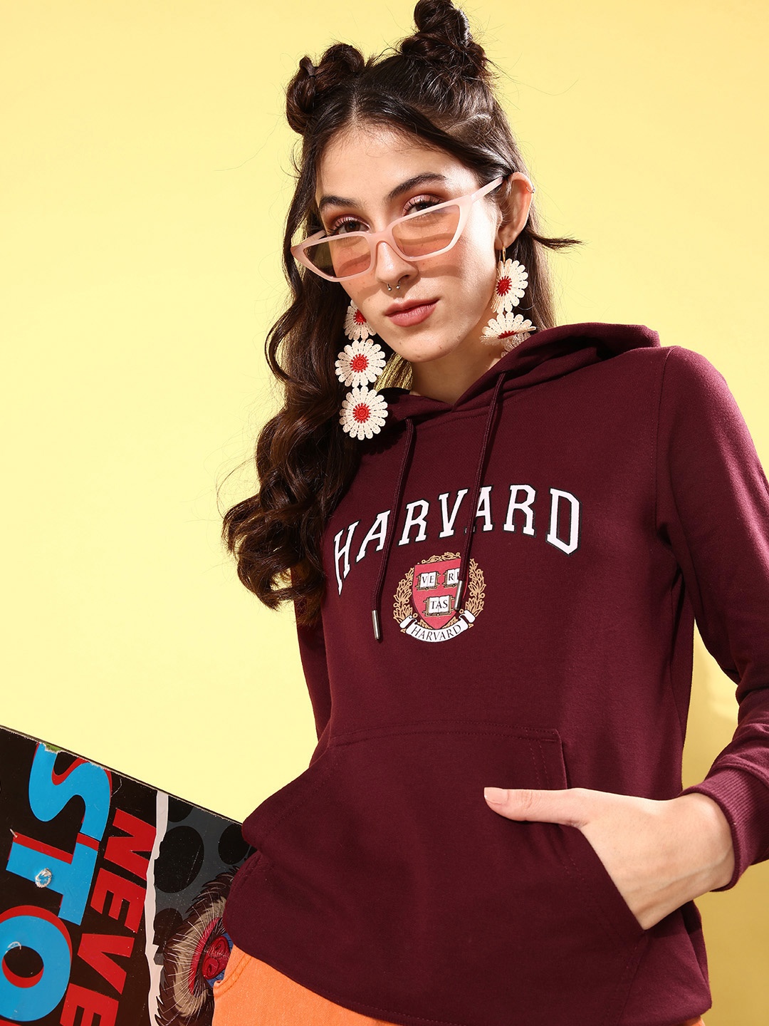 

Harvard Women Maroon Printed Whipped for Varsity Sweatshirt