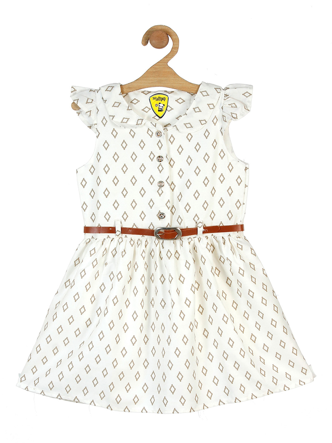 

Lil Lollipop Girls Off White Printed Dress