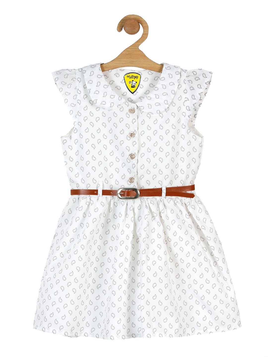 

Lil Lollipop Girls White Cotton Peter Pan Collar Dress