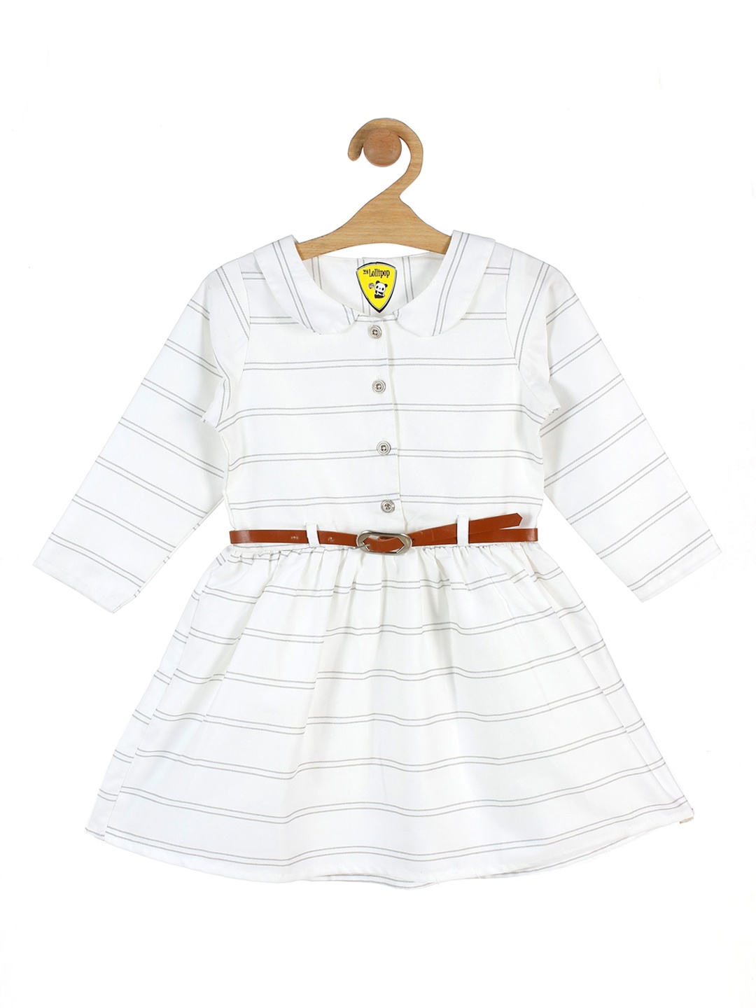 

Lil Lollipop Girls White Striped Dress