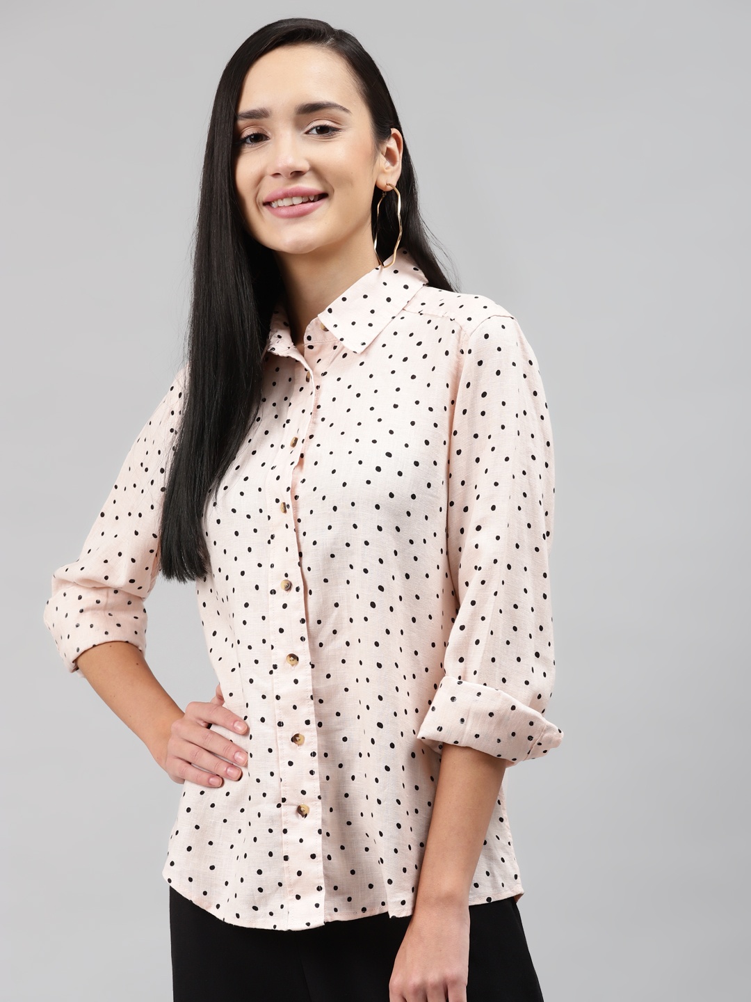 

Marks & Spencer Pink Linen Shirt Style Top