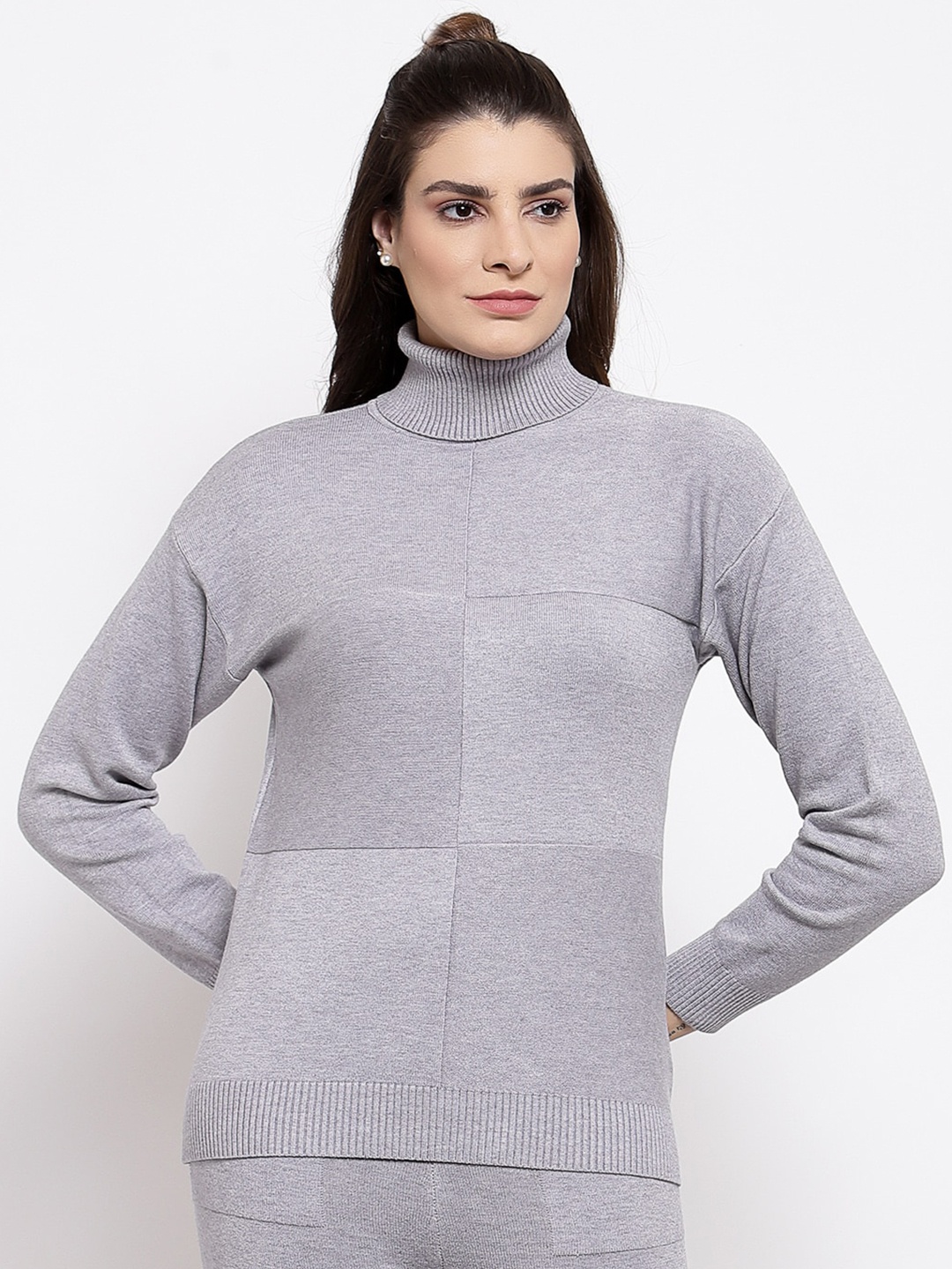 

Mafadeny Women Grey Pullover Sweater