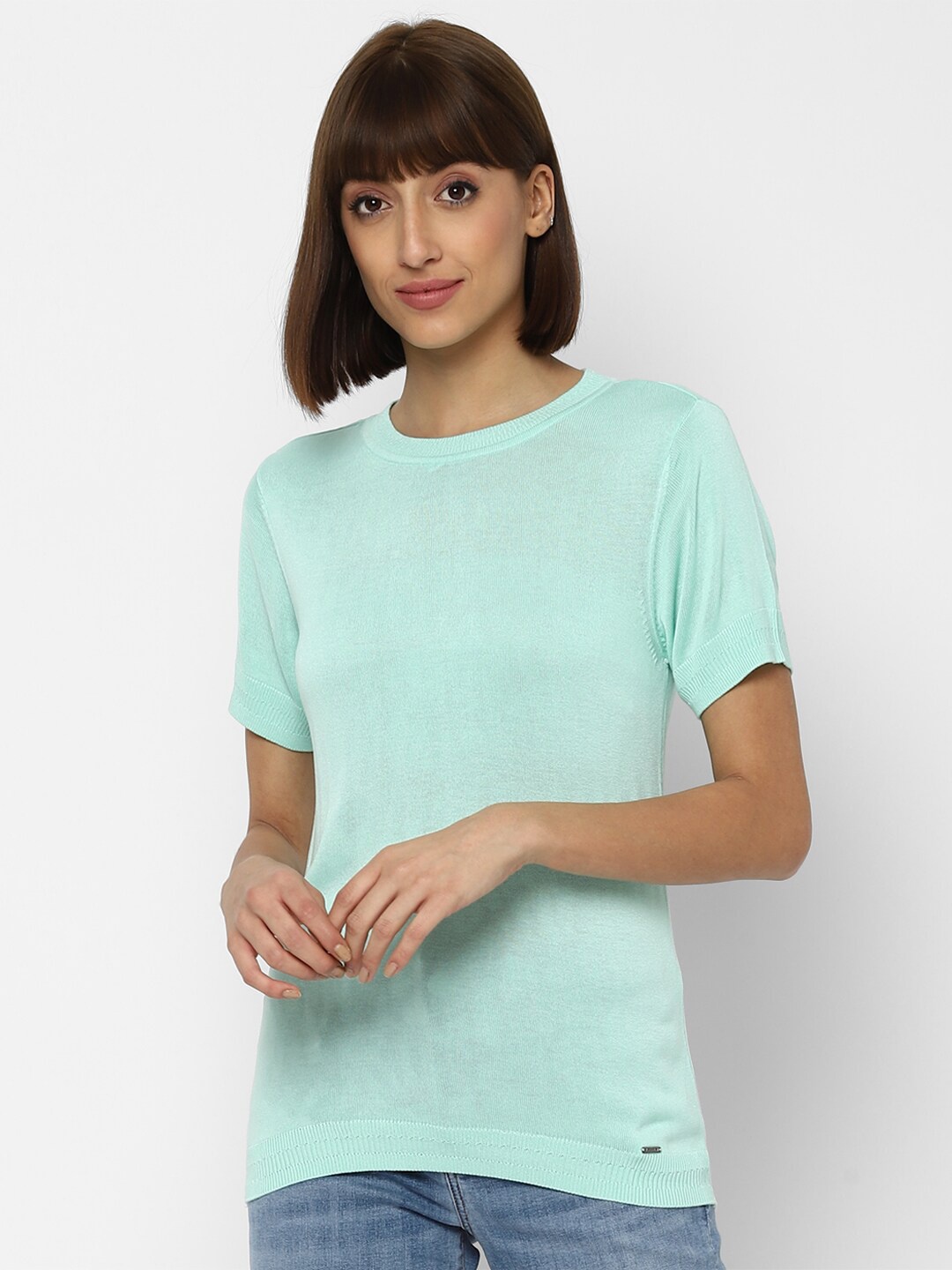 

Allen Solly Woman Turquoise Blue Regular Top