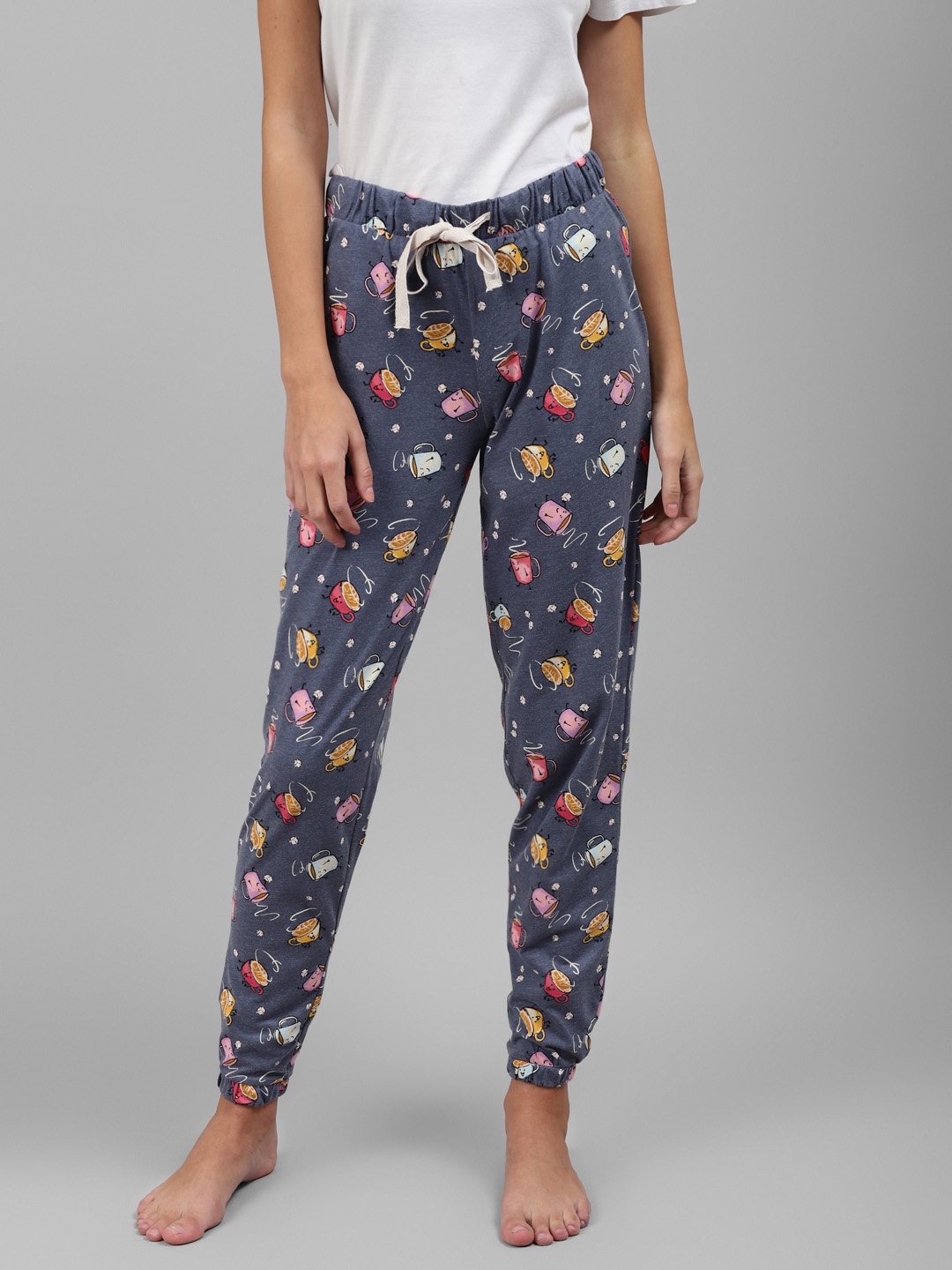 

Marks & Spencer Women Blue Cotton Casual Trackpants