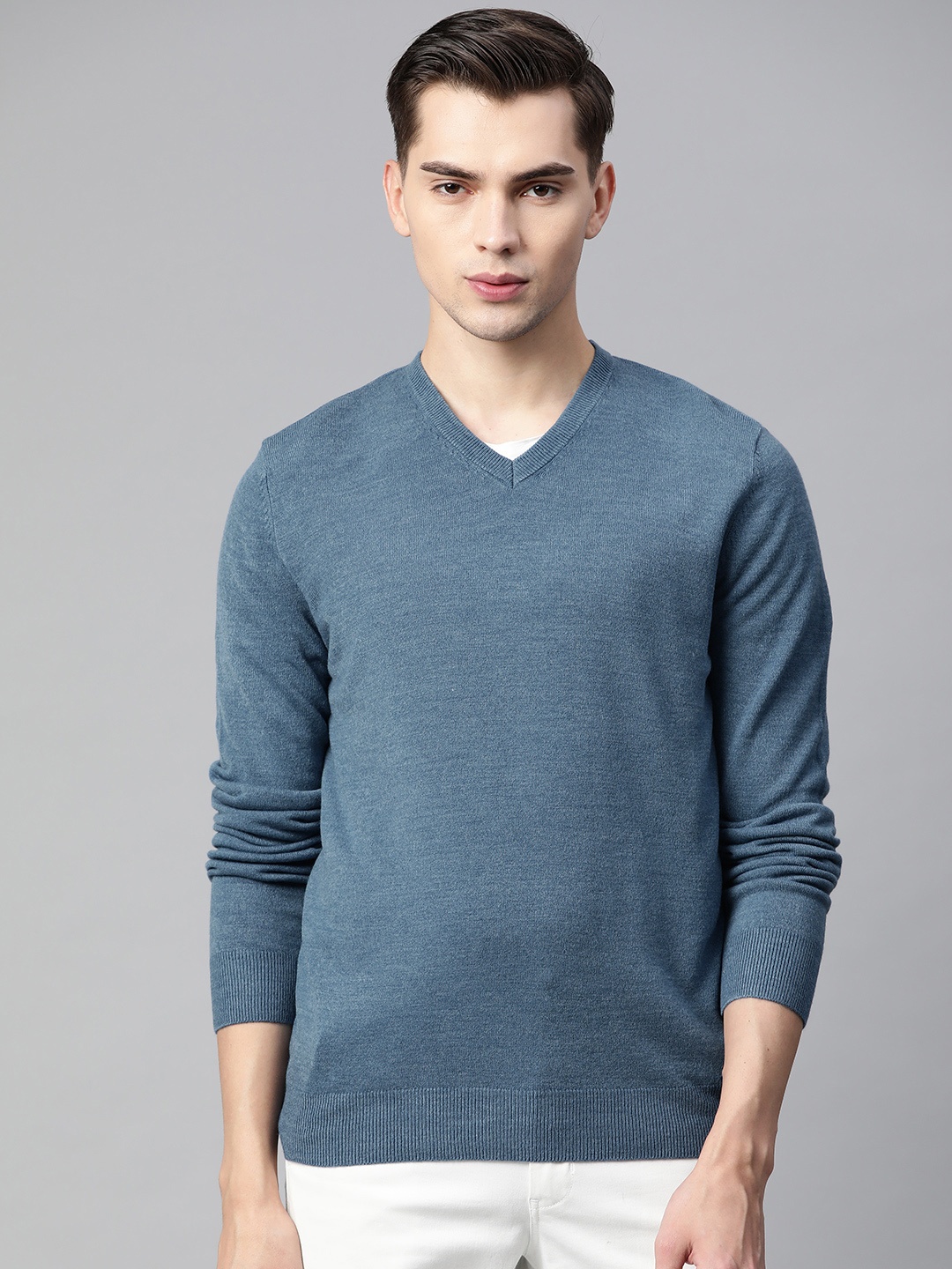 

Marks & Spencer Men Blue Solid Pullover