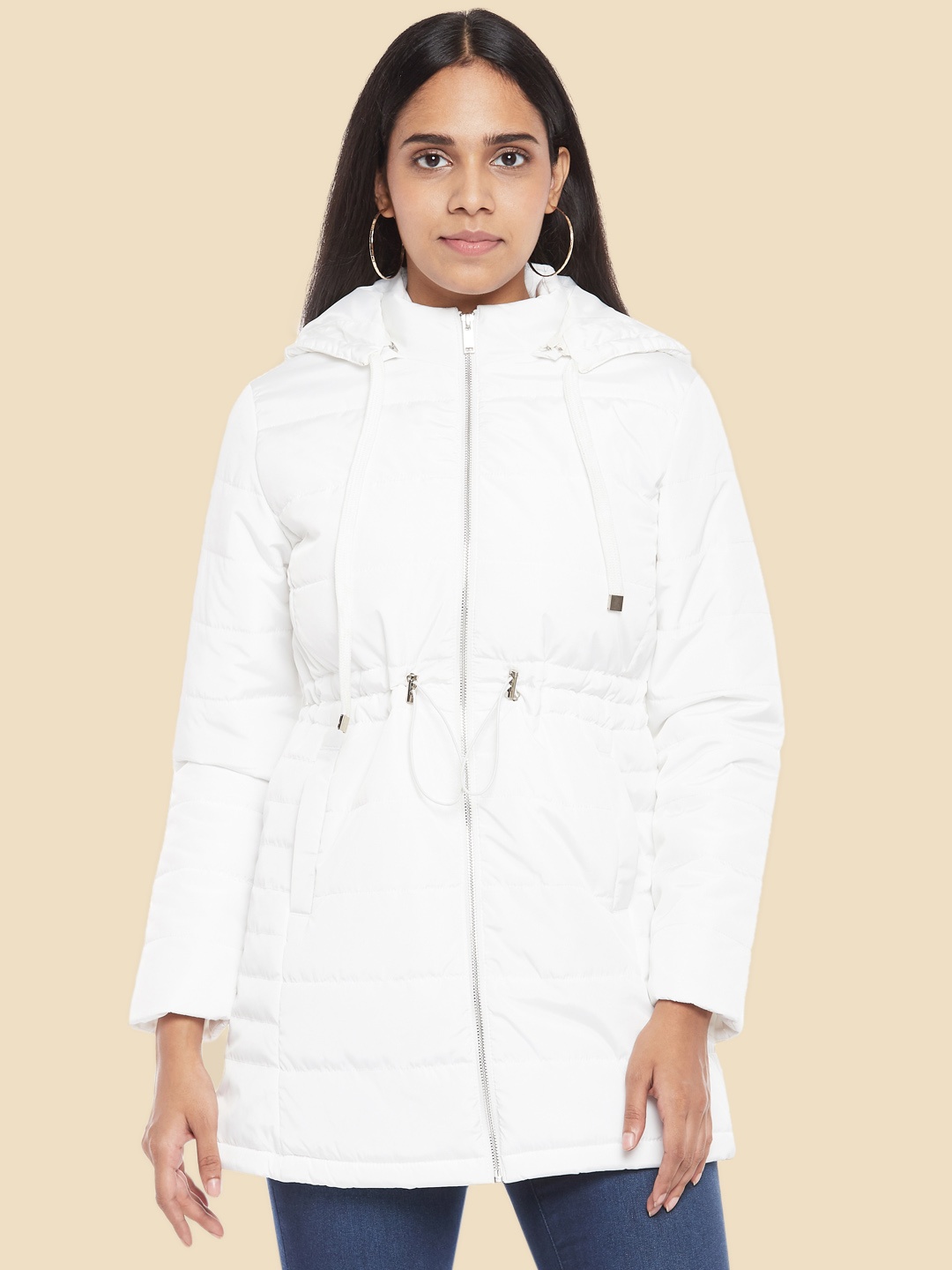 

Honey by Pantaloons Women White Longline Parka Jacket