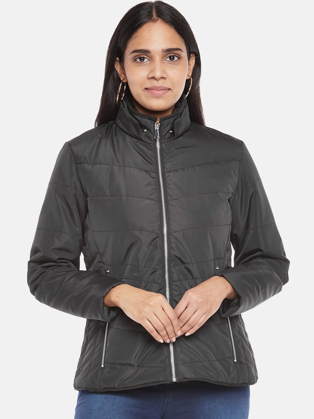 

Honey by Pantaloons Women Black Padded Jacket