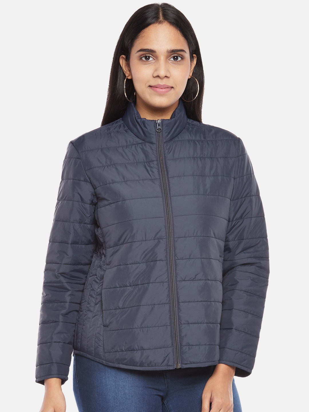 

Honey by Pantaloons Women Navy Blue Padded Jacket