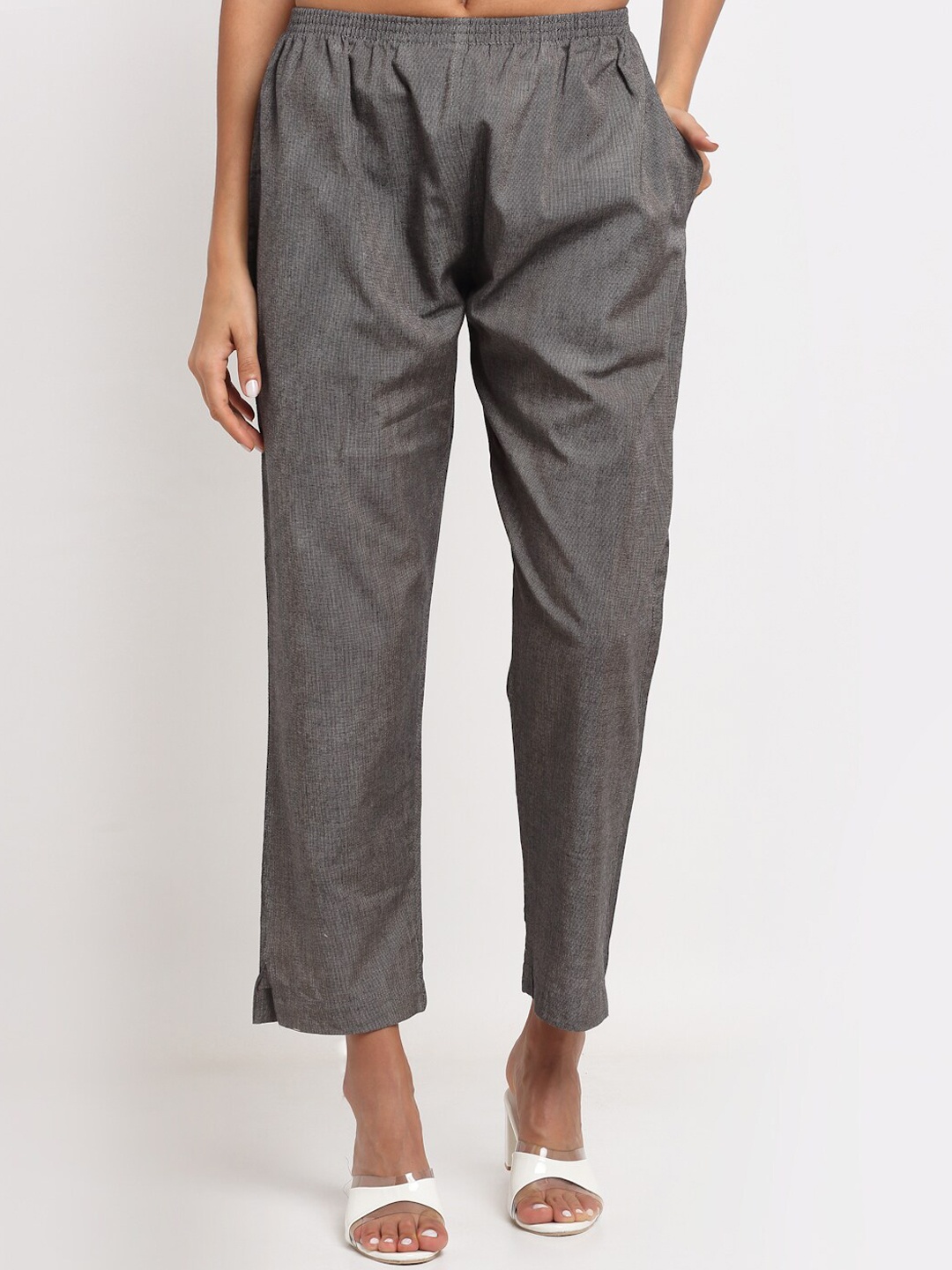 

NEUDIS Women Grey Cigarette Trousers