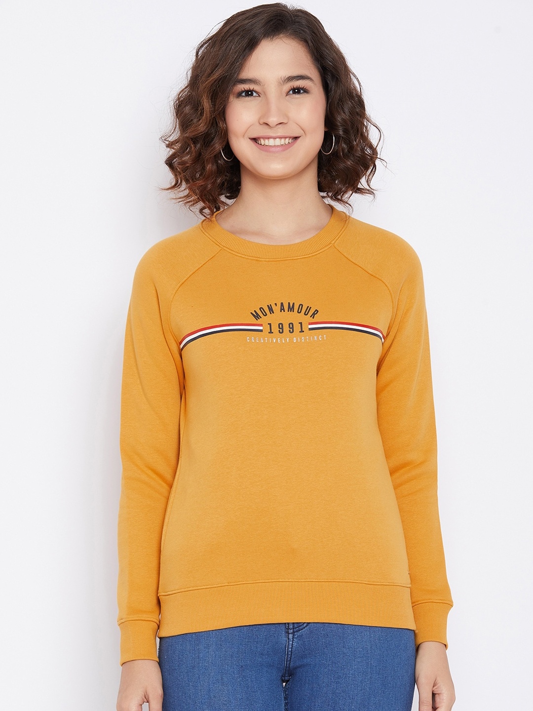 

Octave Women Mustard Printed Sweatshirt