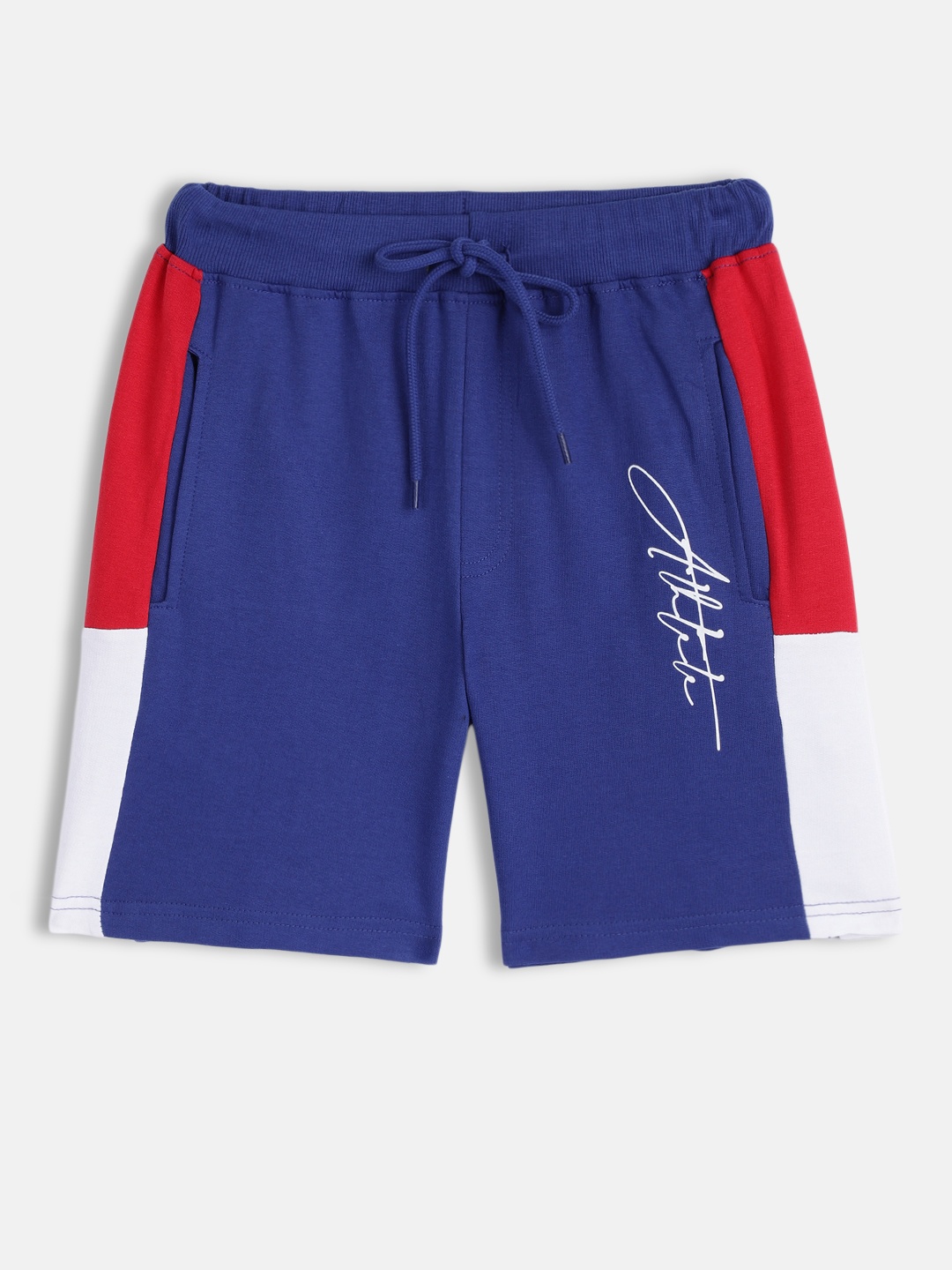 

HERE&NOW Boys Blue Colourblocked Pure Cotton Shorts
