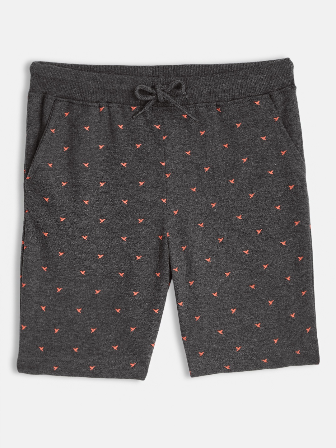 

HERE&NOW Boys Charcoal Grey Conversational Printed Shorts