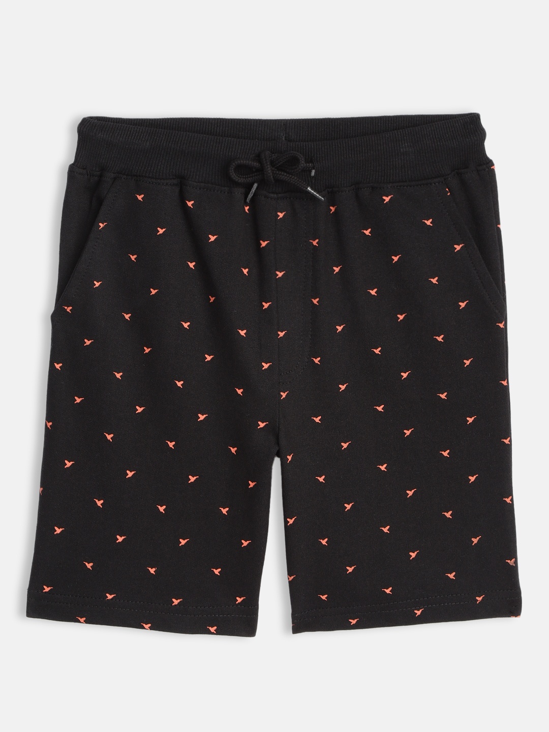 

HERE&NOW Boys Black Conversational Printed Pure Cotton Shorts