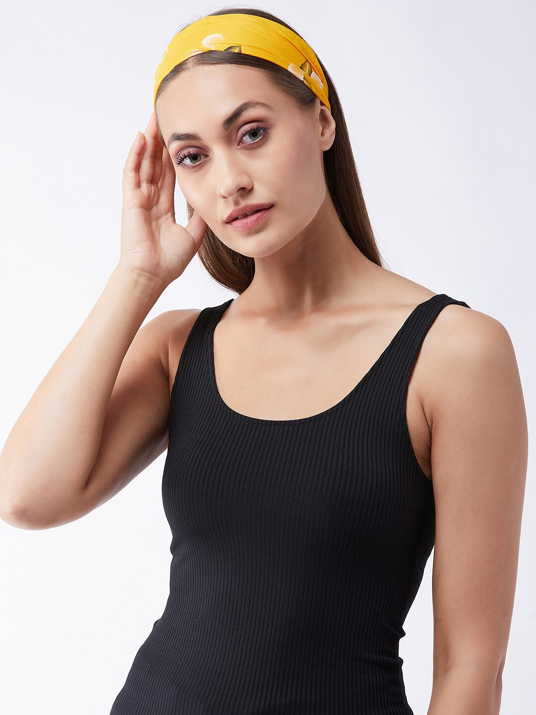 

MAGRE Women Yellow Printed Fabric Hairband