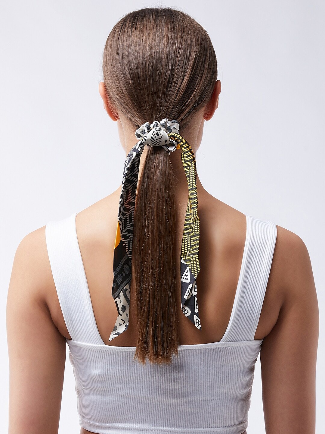 

MAGRE Women Yellow & White Ponytail Holders