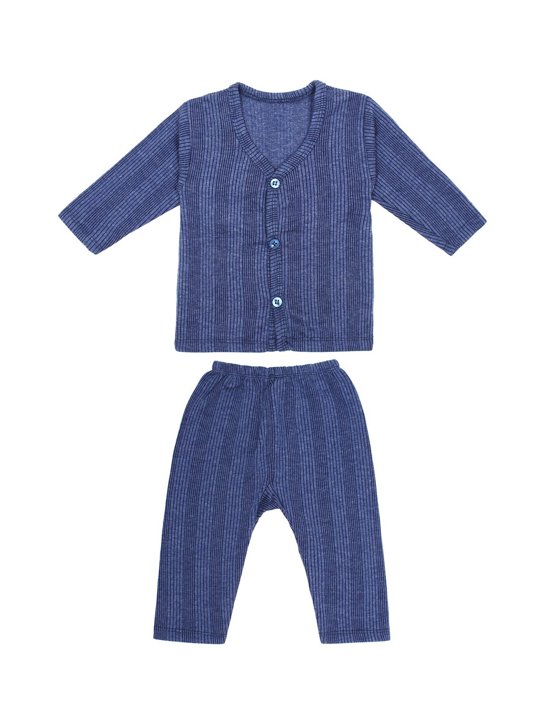 

Superminis Infants Kids Blue Striped Thermal Set