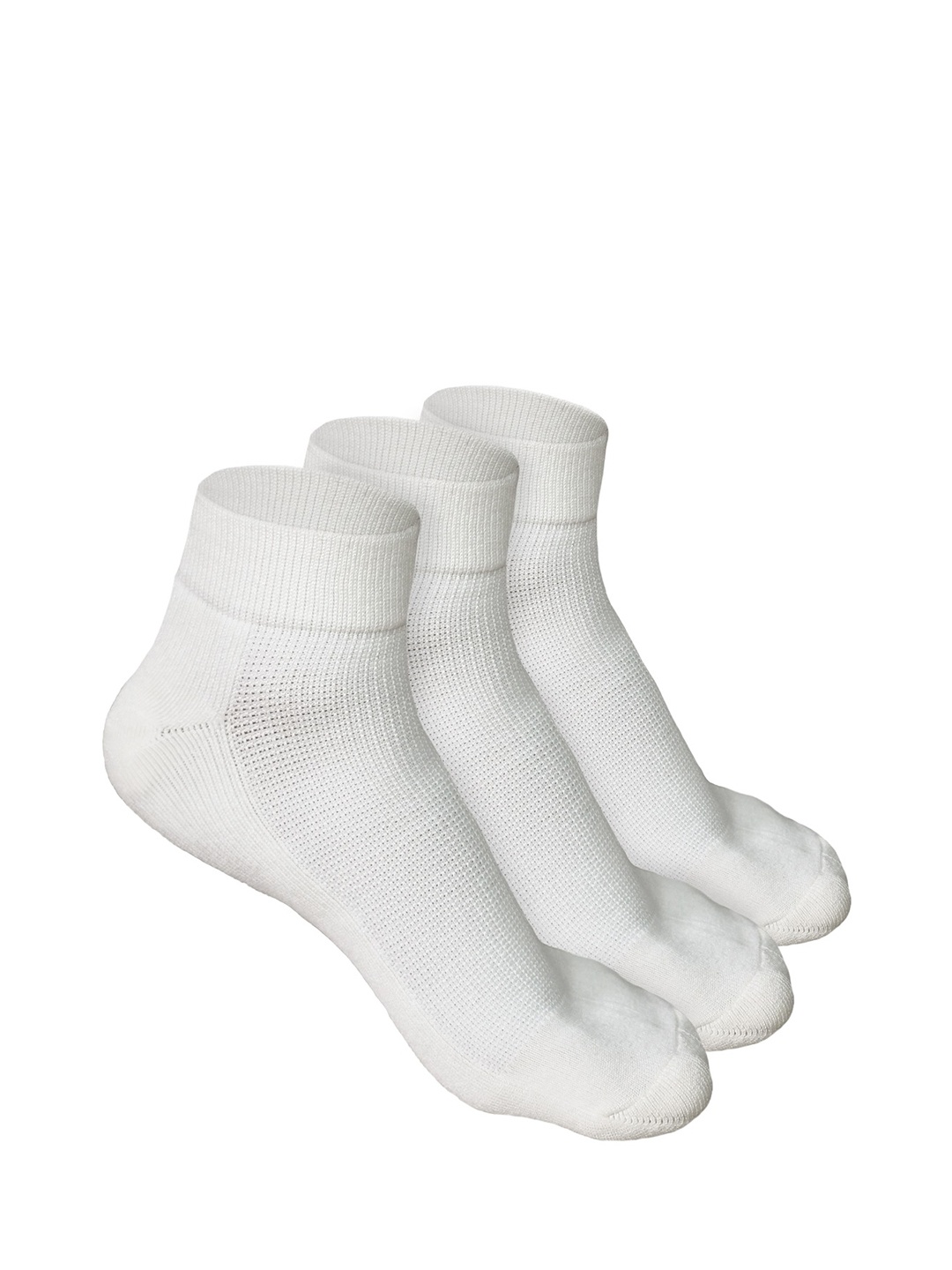 

Heelium Men Pack of 3 Bamboo Super Soft & Odour-Free Breathable Quater-Length Socks, White