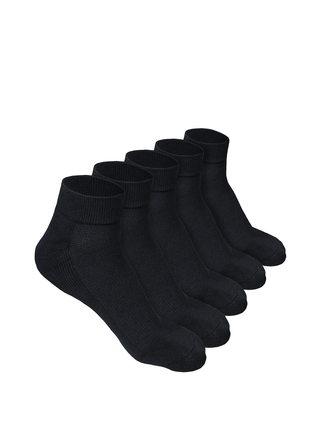 

Heelium Men Pack of 5 Bamboo Super Soft & Odour-Free Breathable Quater-Length Socks, Black