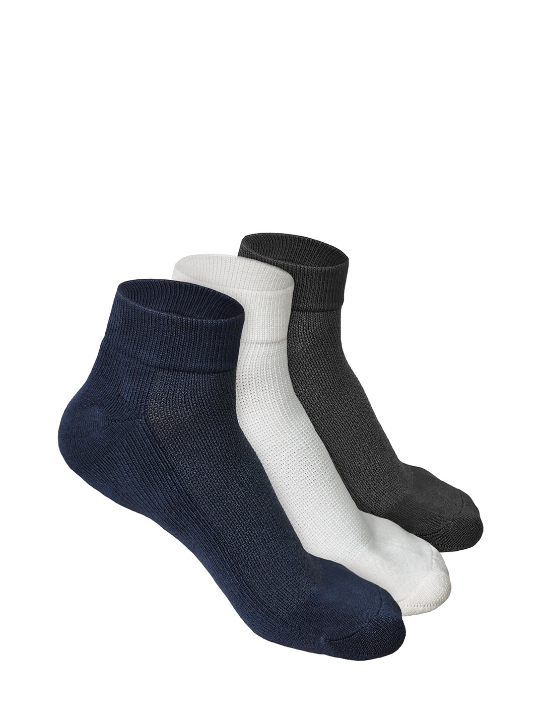 

Heelium Men Pack of 3 Bamboo Super Soft & Odour-Free Breathable Quater-Length Socks, Grey