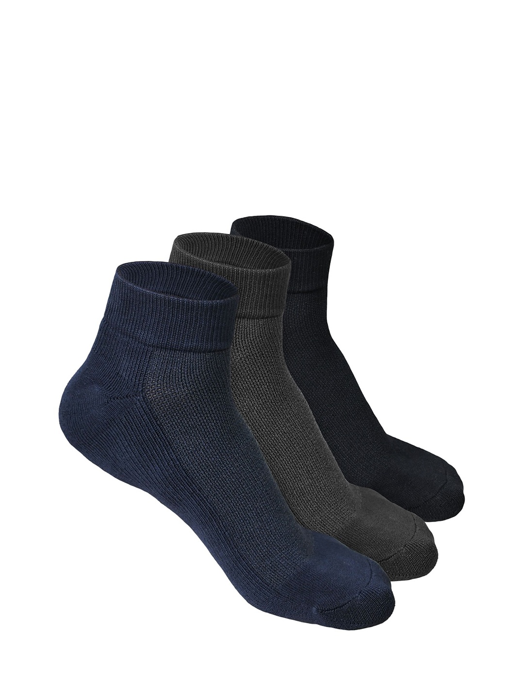 

Heelium Men Pack of 3 Bamboo Super Soft & Odour-Free Breathable Quater-Length Socks, Grey