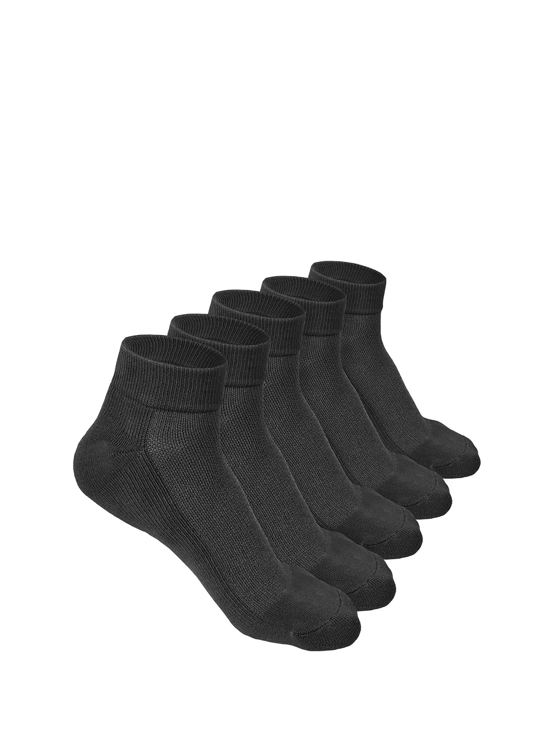 

Heelium Men Pack of 5 Bamboo Super Soft & Odour-Free Breathable Quater-Length Socks, Grey