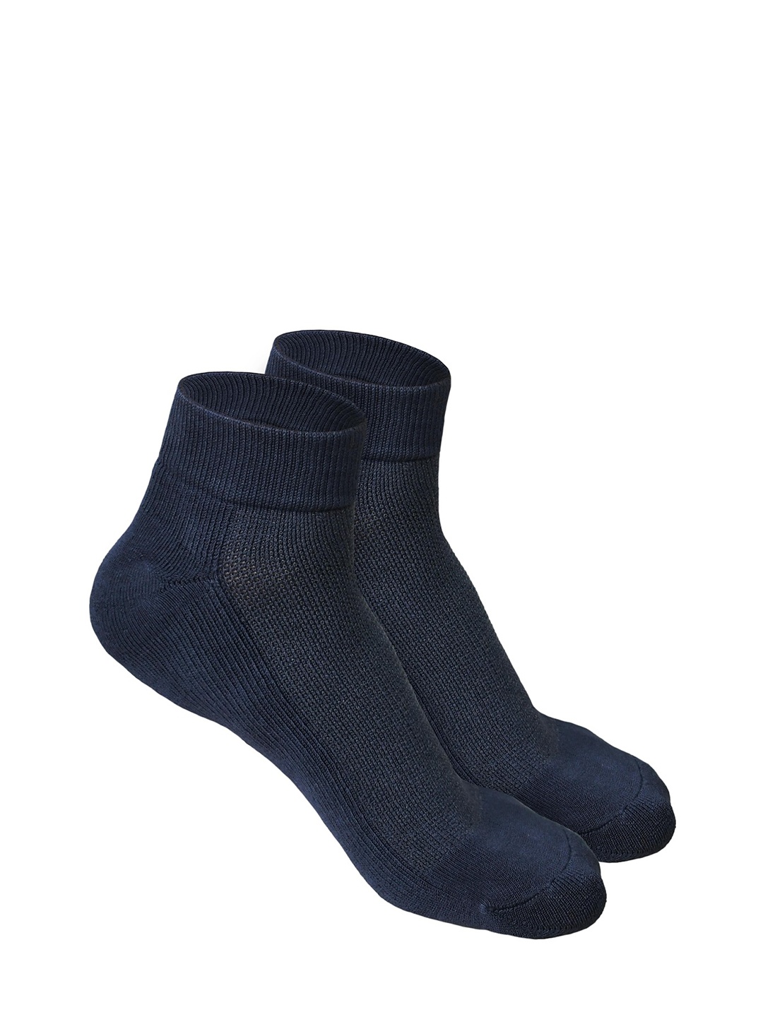 

Heelium Men Pack of 2 Bamboo Super Soft & Odour-Free Breathable Quater-Length Socks, Navy blue