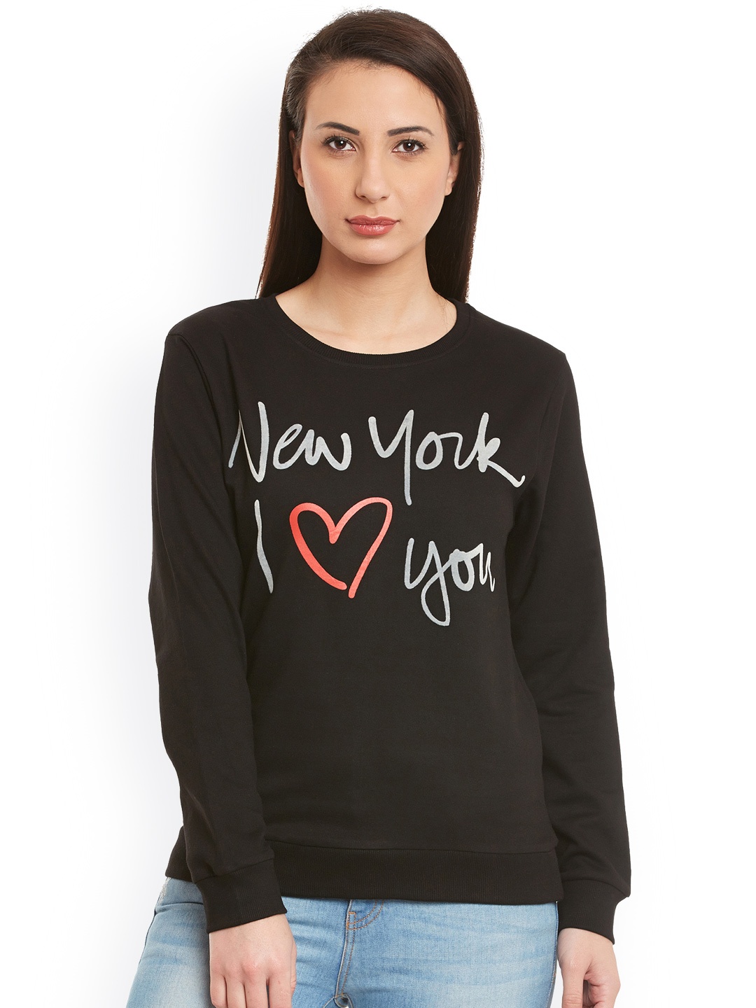 

Sera Black Printed Sweatshirt