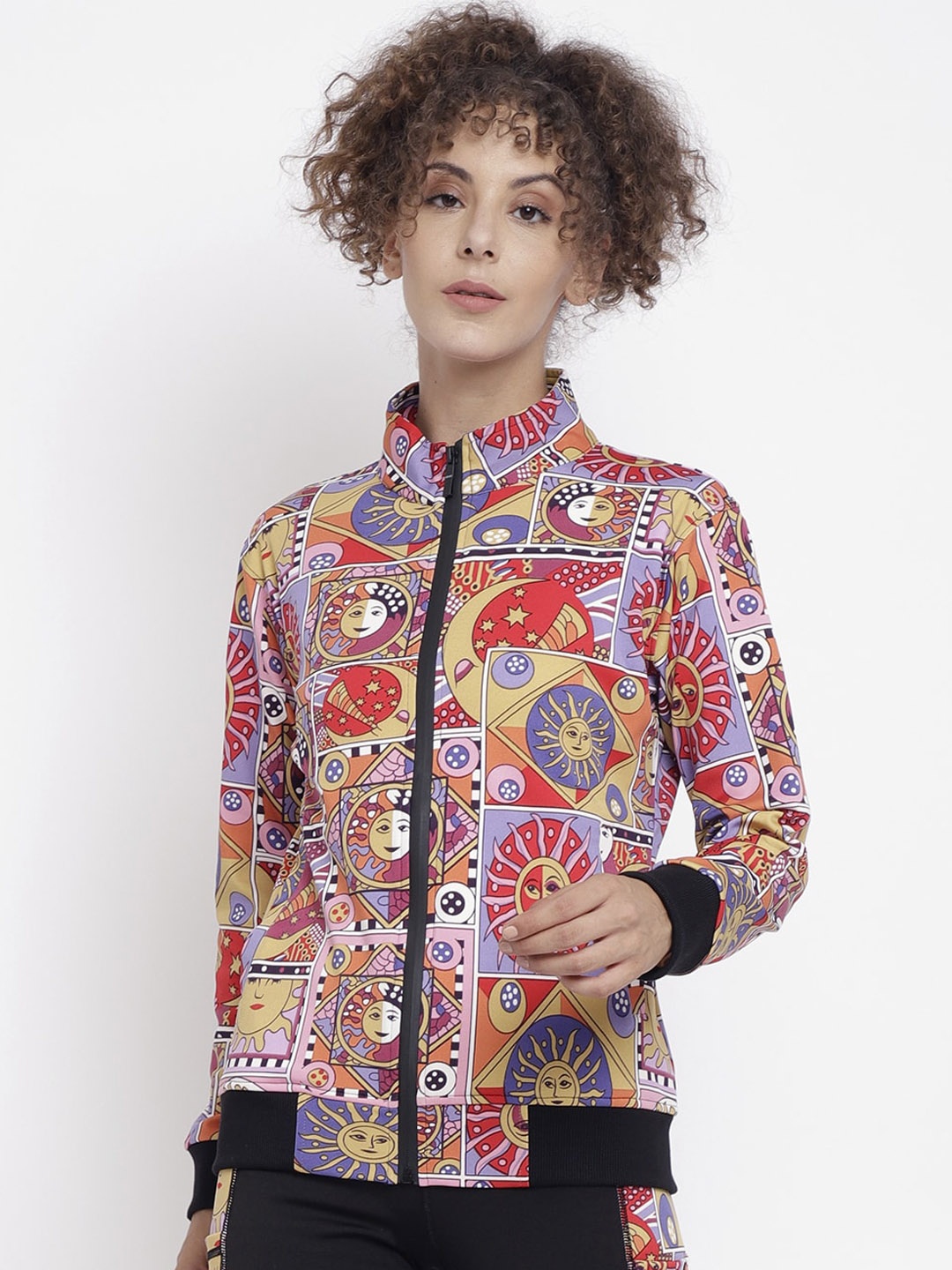 

CHKOKKO Women Multicoloured Sporty Jacket, Multi