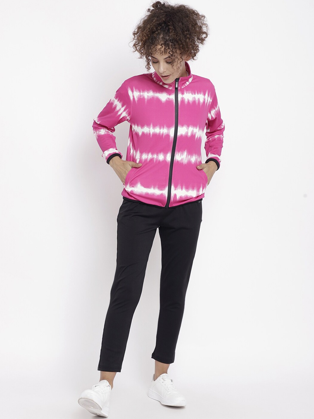 

Chkokko Women Pink & Black Printed Track Suit