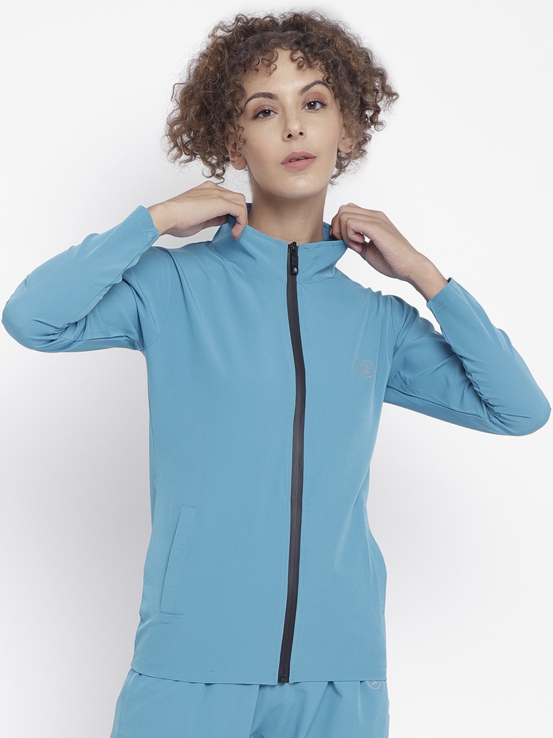 

CHKOKKO Women Blue Dry-Fit Sporty Jacket