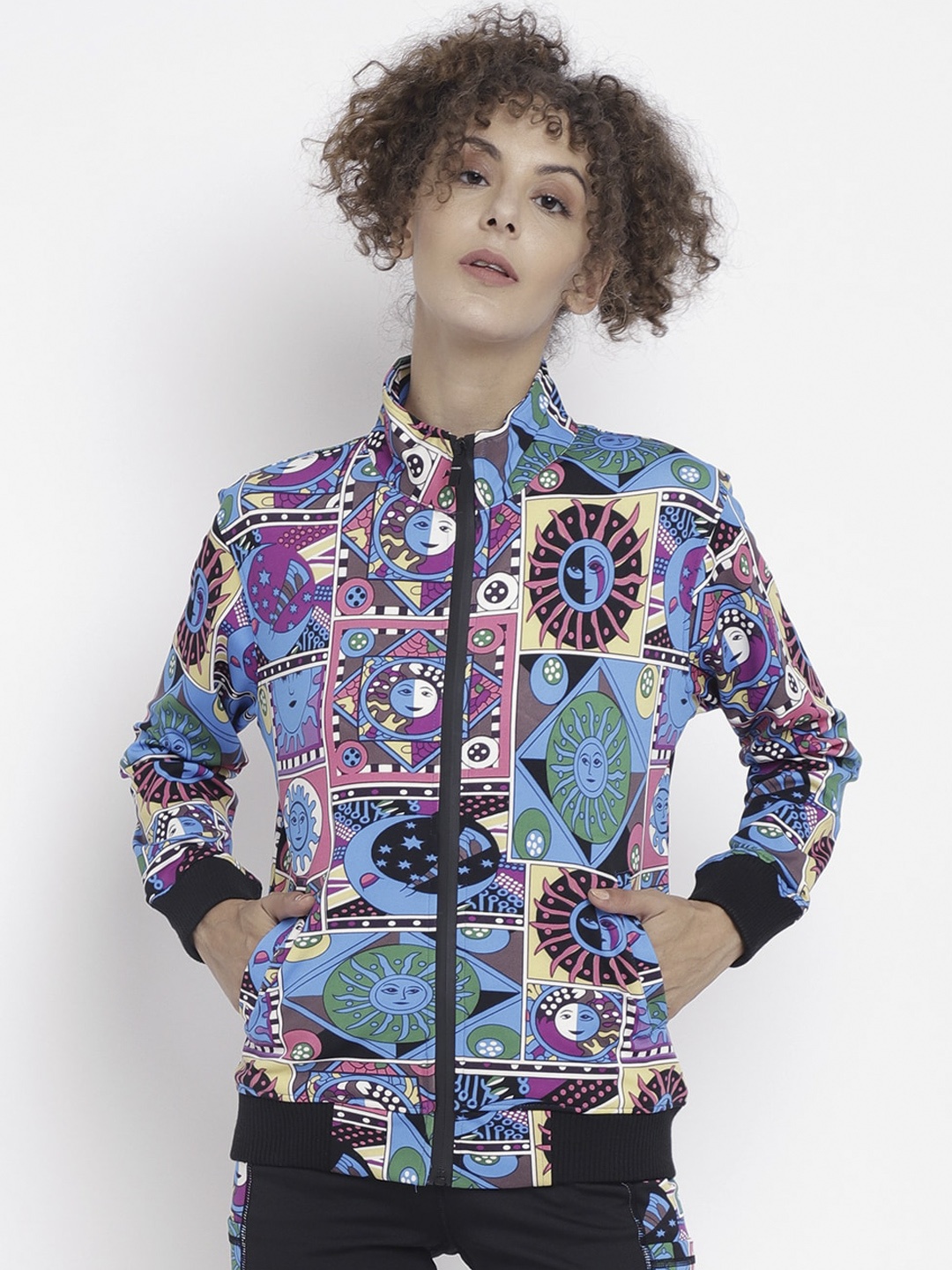 

CHKOKKO Women Multicoloured Floral Bomber Jacket, Multi