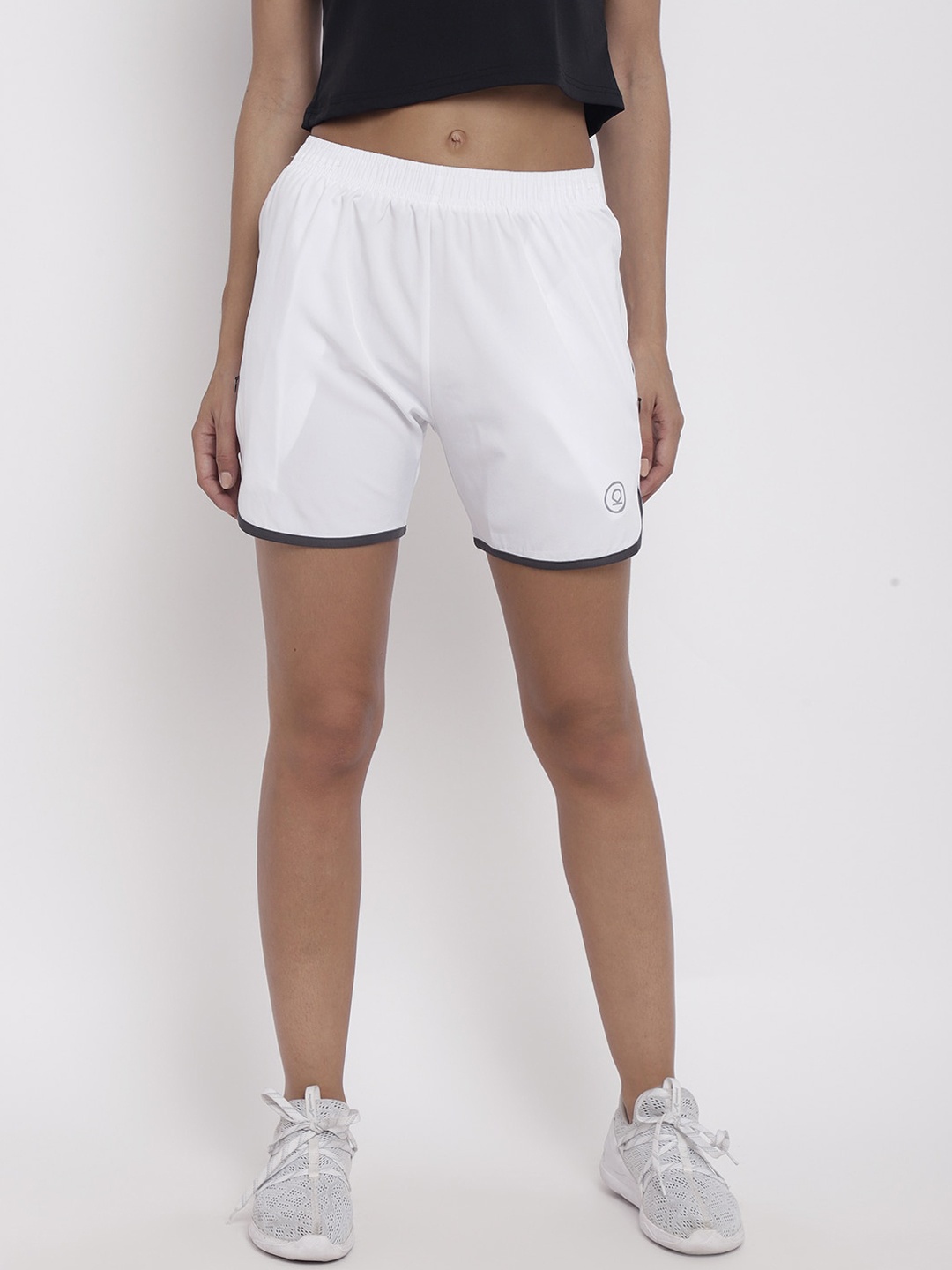 

CHKOKKO Women White Sports Shorts