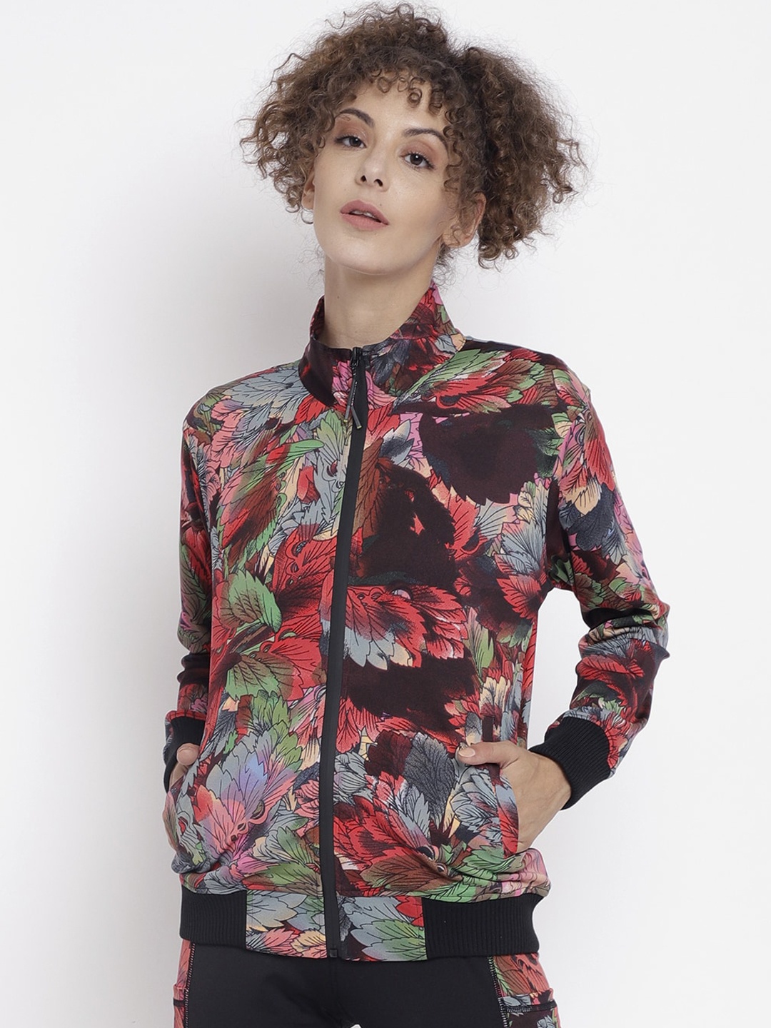 

CHKOKKO Women Multicoloured Floral Dry-Fit Sporty Jacket, Multi