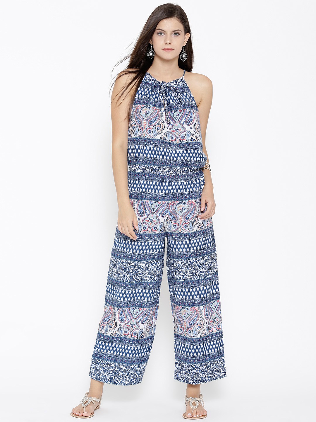 

Sera Blue & White Printed Jumpsuit