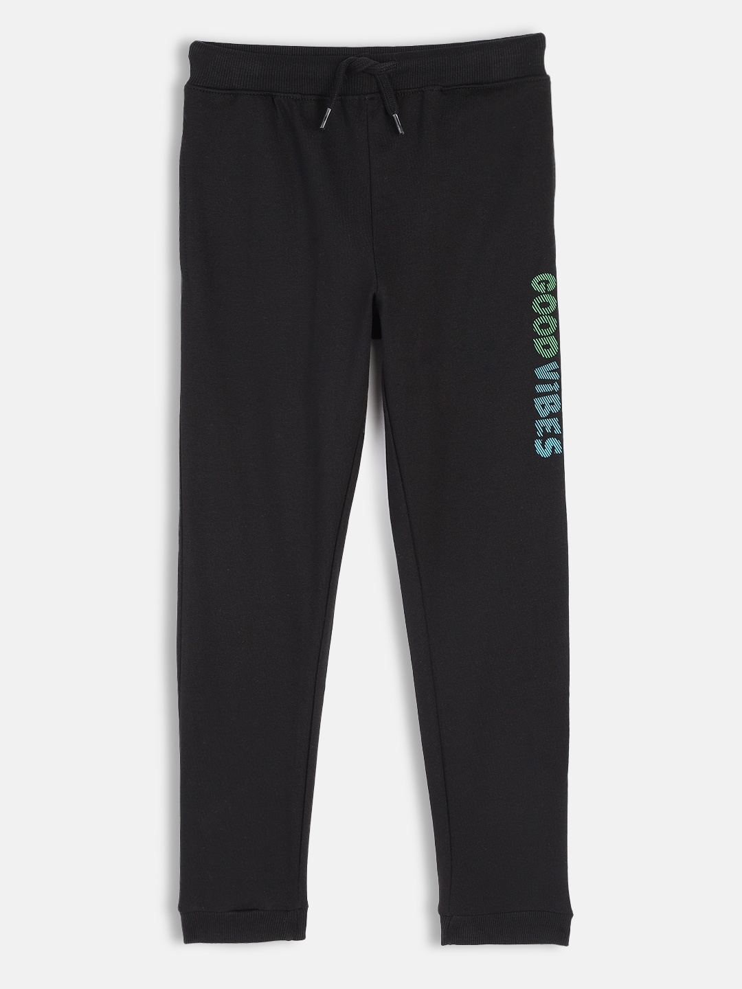 

HERE&NOW Boys Black Solid Pure Cotton Regular Fit Joggers