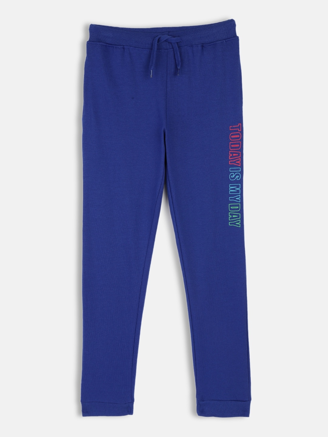 

HERE&NOW Boys Blue Solid Pure Cotton Regular Fit Joggers