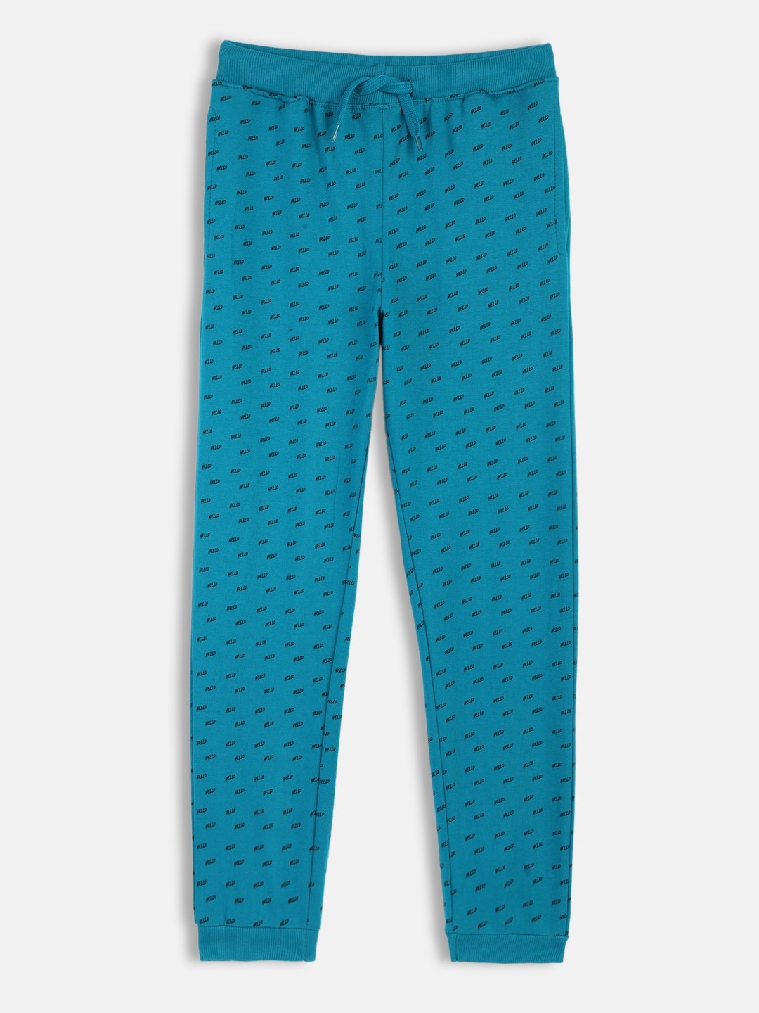 

HERE&NOW Boys Blue Printed Pure Cotton Regular Fit Joggers