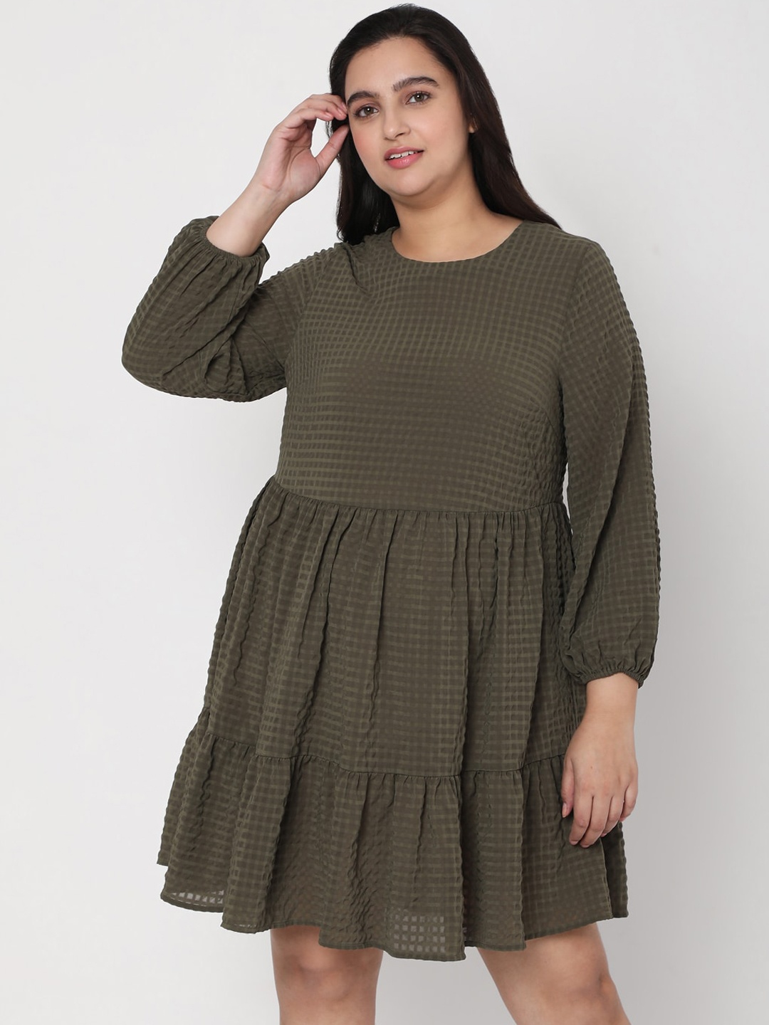 

VERO MODA CURVE Women Green Dress