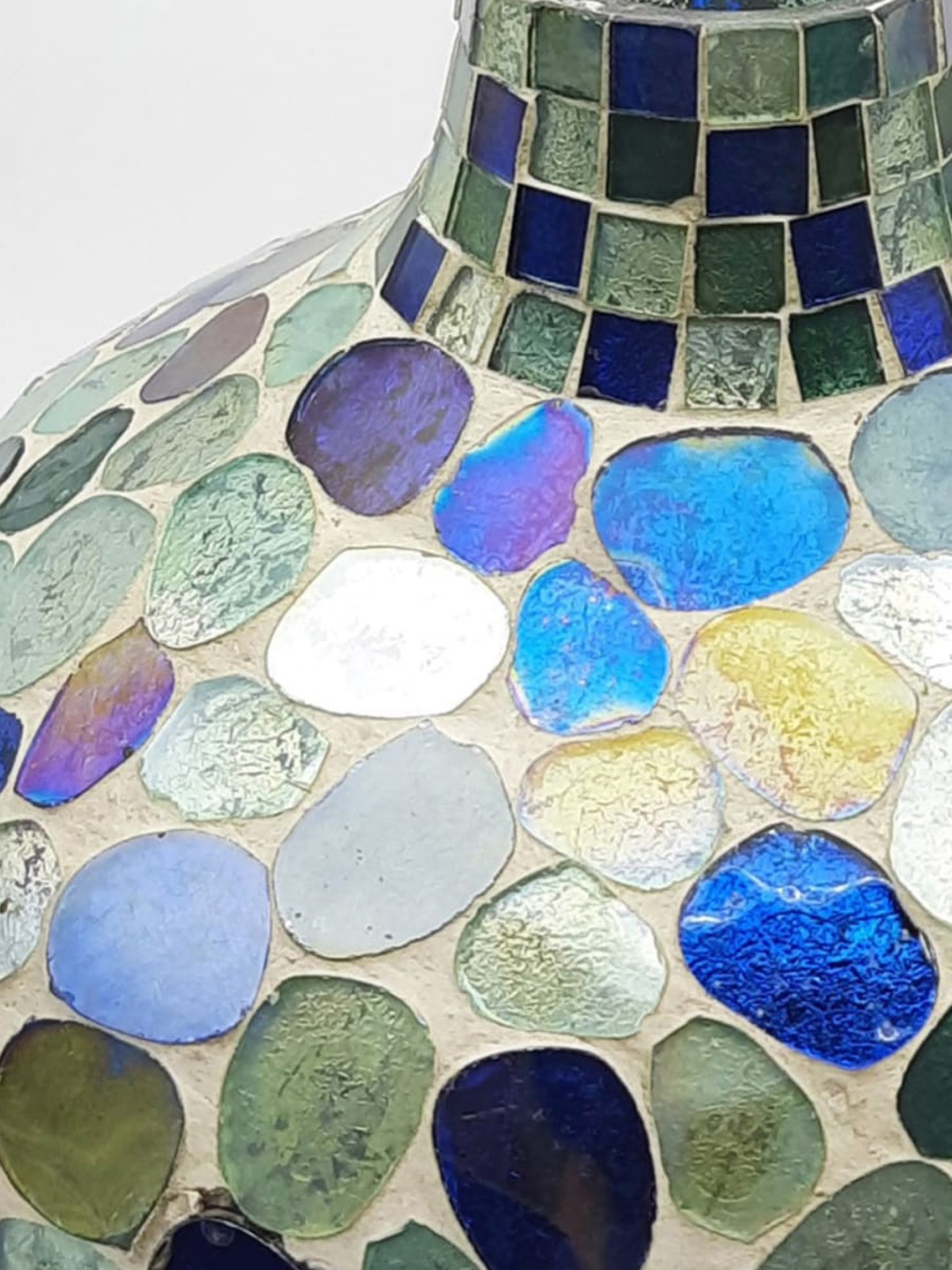 

Home Centre Blue & Green Corsica Pebble Mosaic Glass Vase