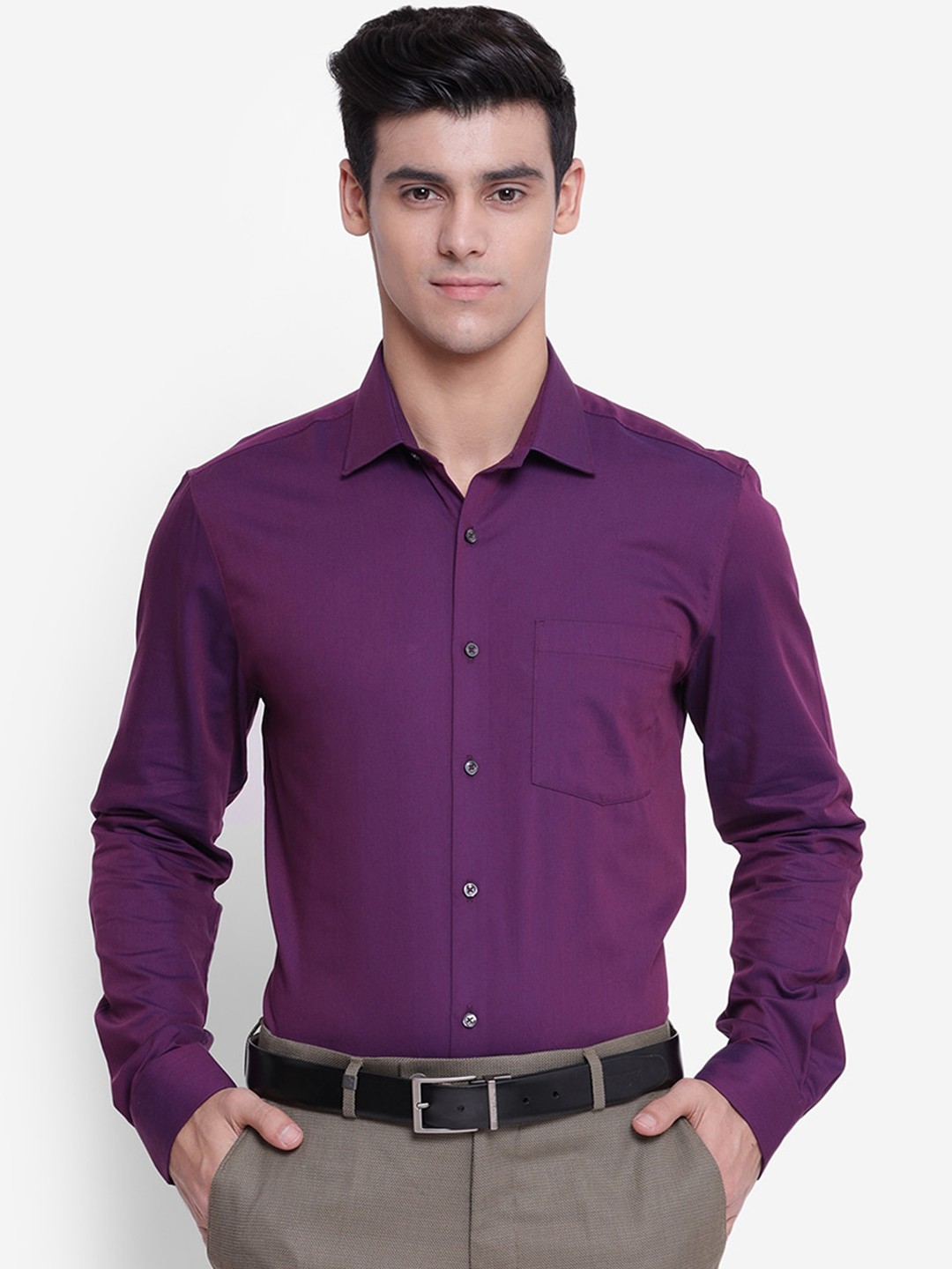 

Turtle Men Purple Slim Fit Opaque Formal Shirt