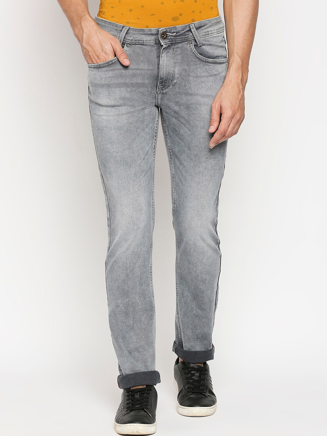 

Mufti Men Grey Slim Fit Heavy Fade Jeans