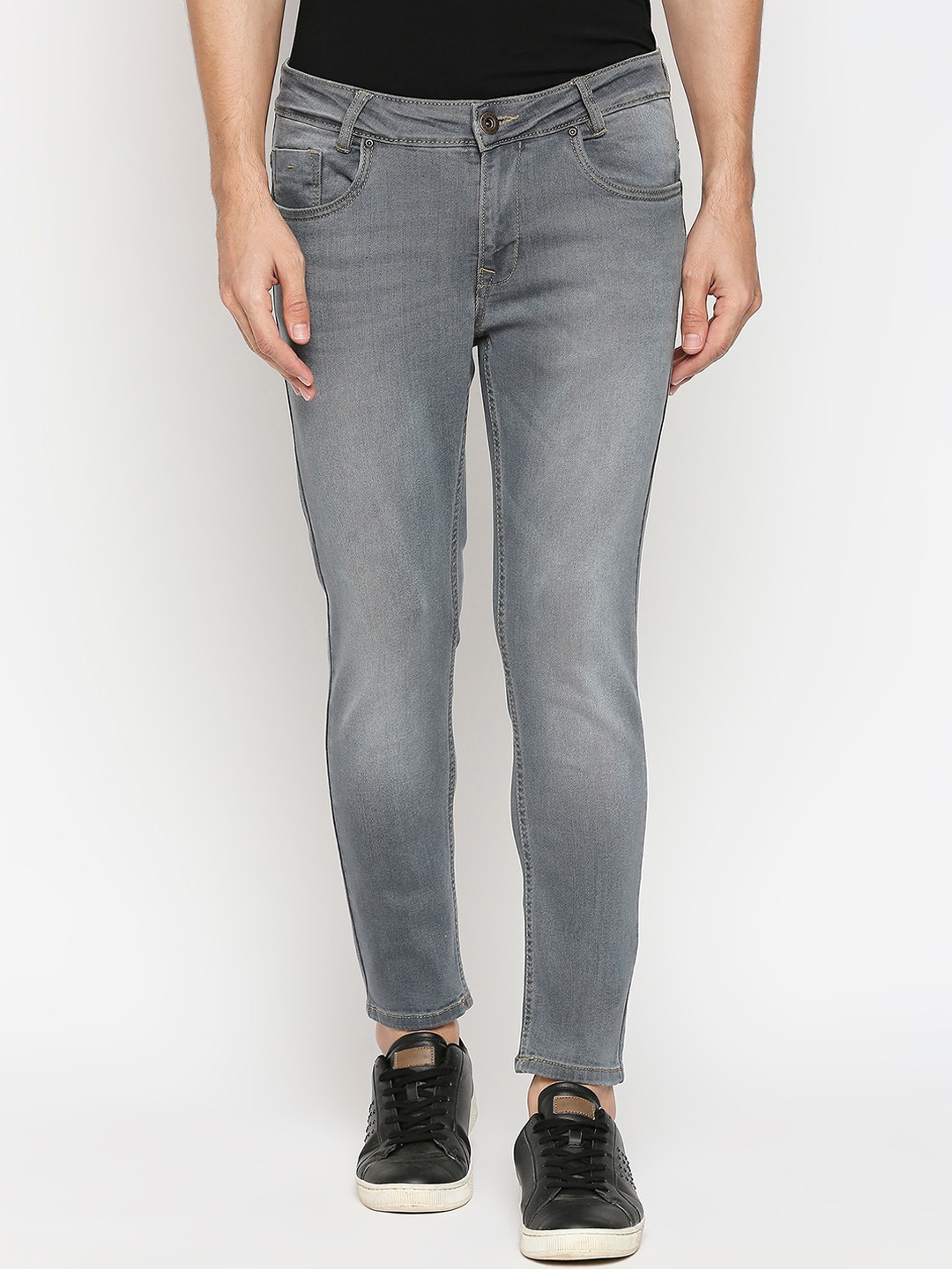 

Mufti Men Grey Slim Fit Low Distress Heavy Fade Jeans